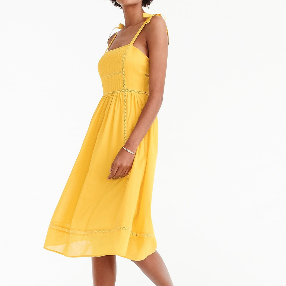 J CREW Point Sur Tie-Shoulder Dress*Cotton Voile 2